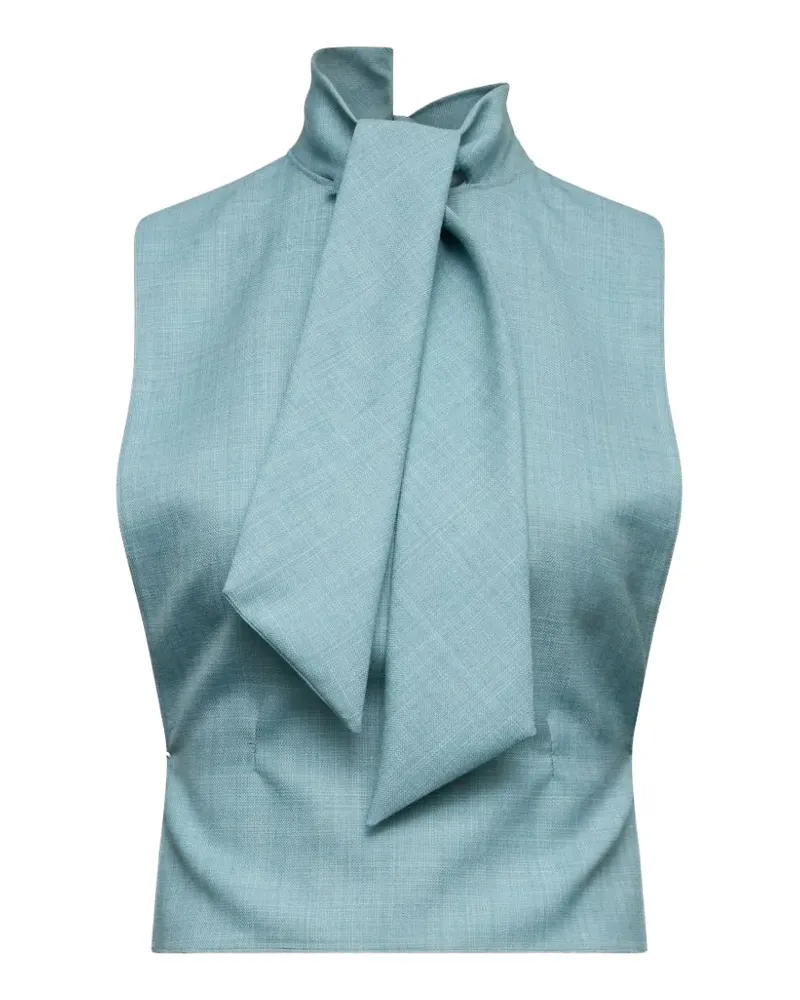 Maison Margiela pussy-bow cropped scarf top - Blau Blau
