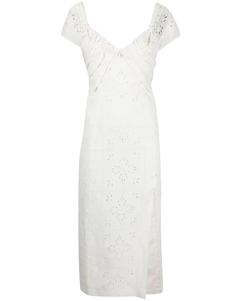 Jacquemus Midikleid mit Lochstickerei - Weiß Weiß