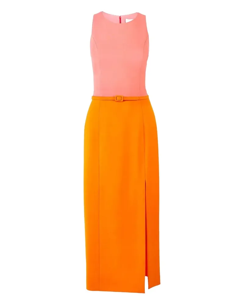 Carolina Herrera New York Rundhals-Midikleid mit Gürtel - Orange Orange