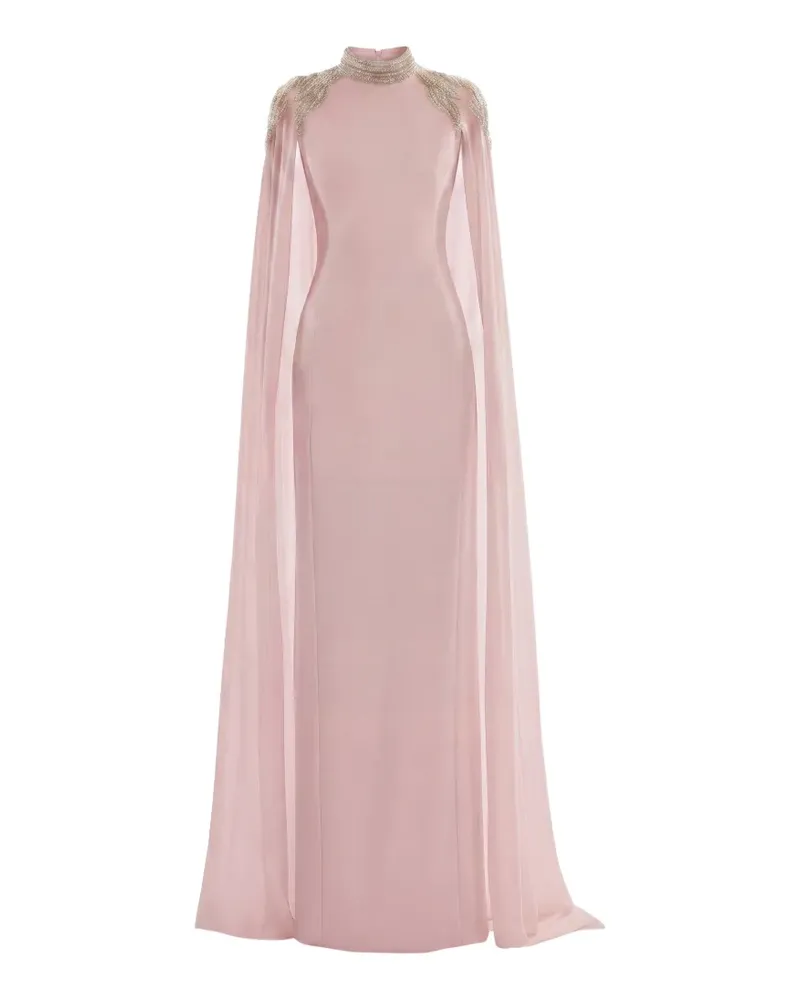 Saiid Kobeisy Maxikleid mit Cape - Rosa Rosa