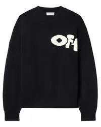 OFF-WHITE Intarsien-Pullover mit Logo Schwarz