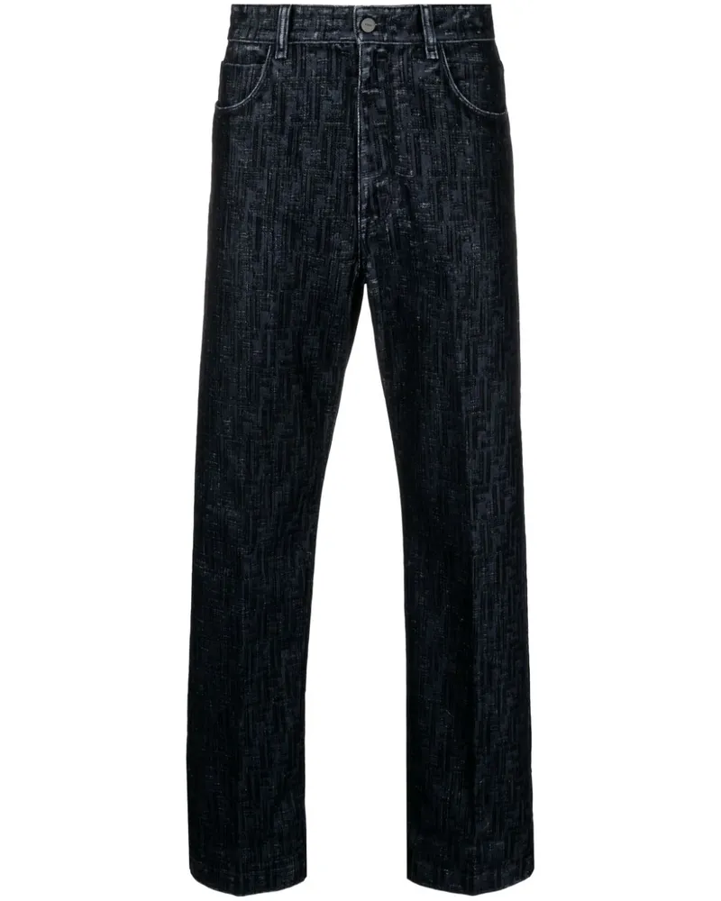 Fendi Jeans mit FF-Muster Blau