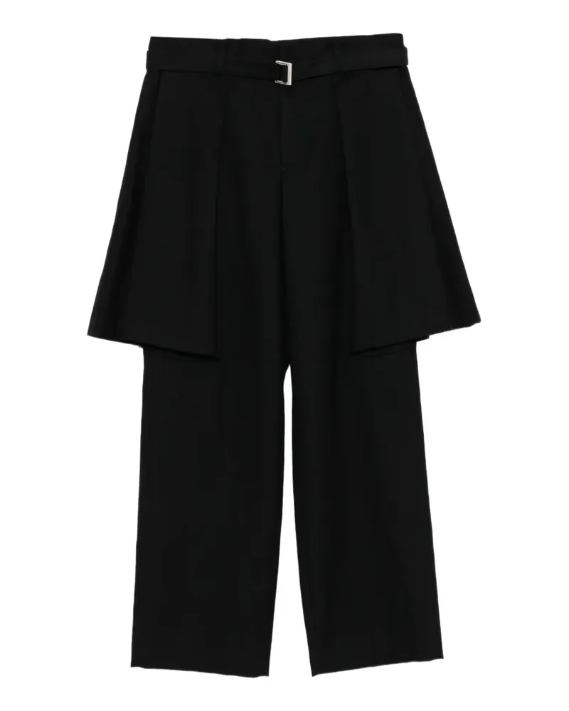 Sacai Hose im Layering-Look - Schwarz Schwarz