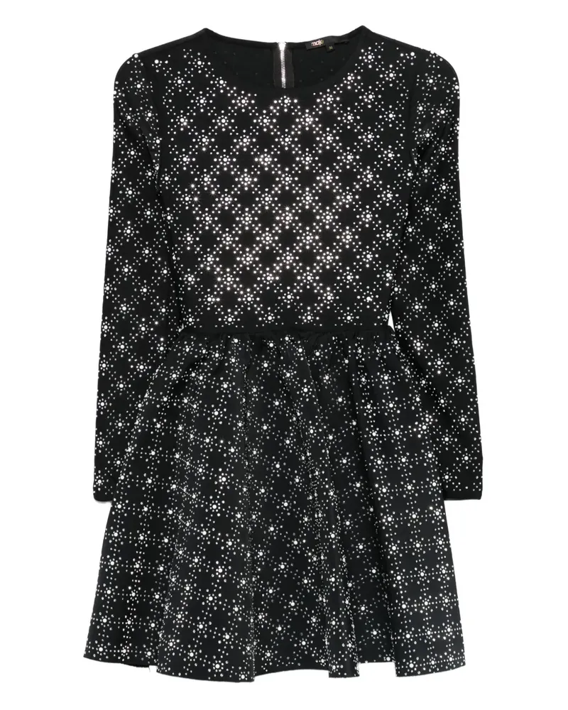 Maje Gestricktes Kleid mit Strass - Schwarz Schwarz