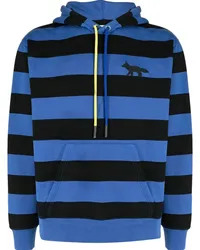 Kitsuné Gestreifter Hoodie Blau