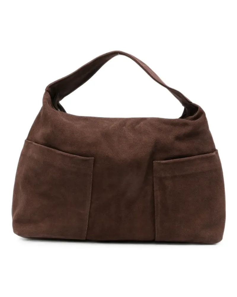 GIMAGUAS suede slip-pocket tote bag - Braun Braun