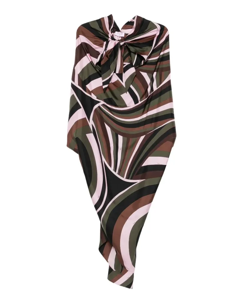 Emilio Pucci Asymmetrisches Midikleid mit Irdie-Print - Braun Braun