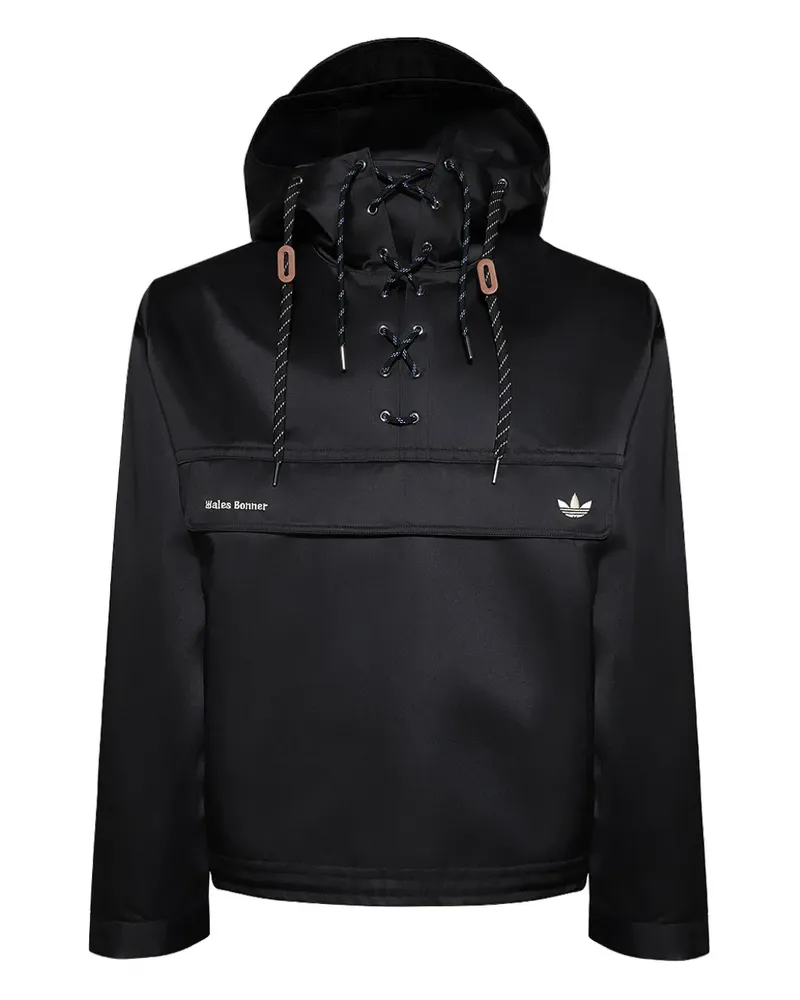 adidas x Wales Bonner Hoodie mit Schnürung - Schwarz Schwarz