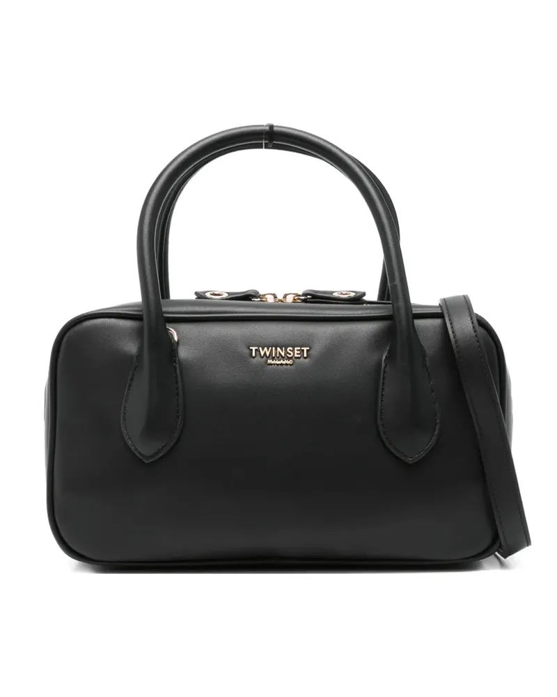 Twin-Set Shopper mit Logo - Schwarz Schwarz