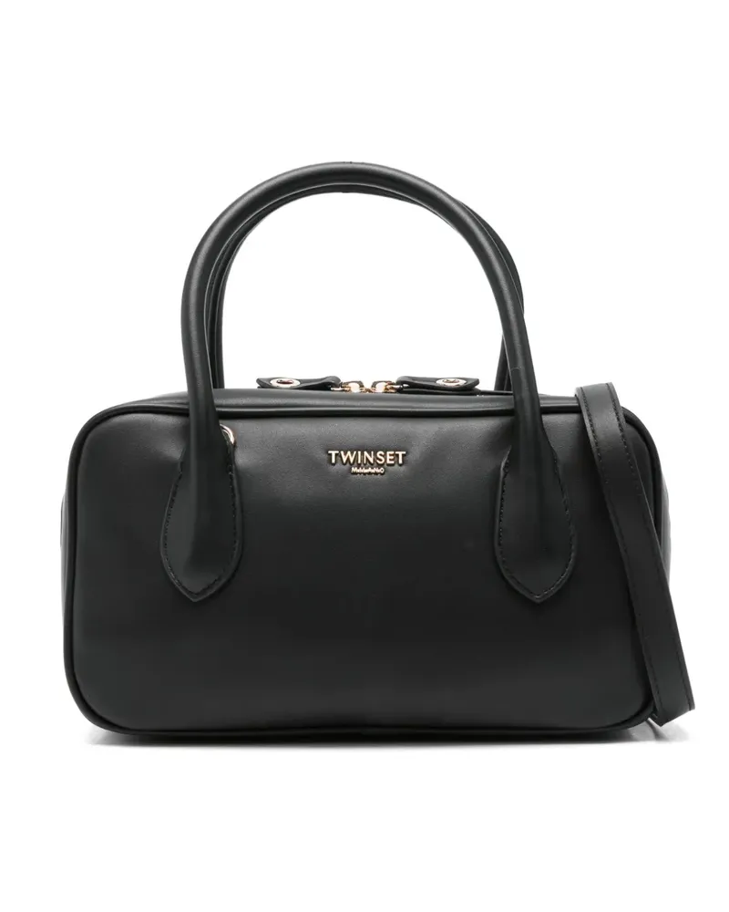 Twin-Set Shopper mit Logo - Schwarz Schwarz