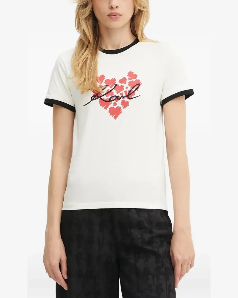 Karl Lagerfeld heart-motif T-shirt - Weiß Weiß