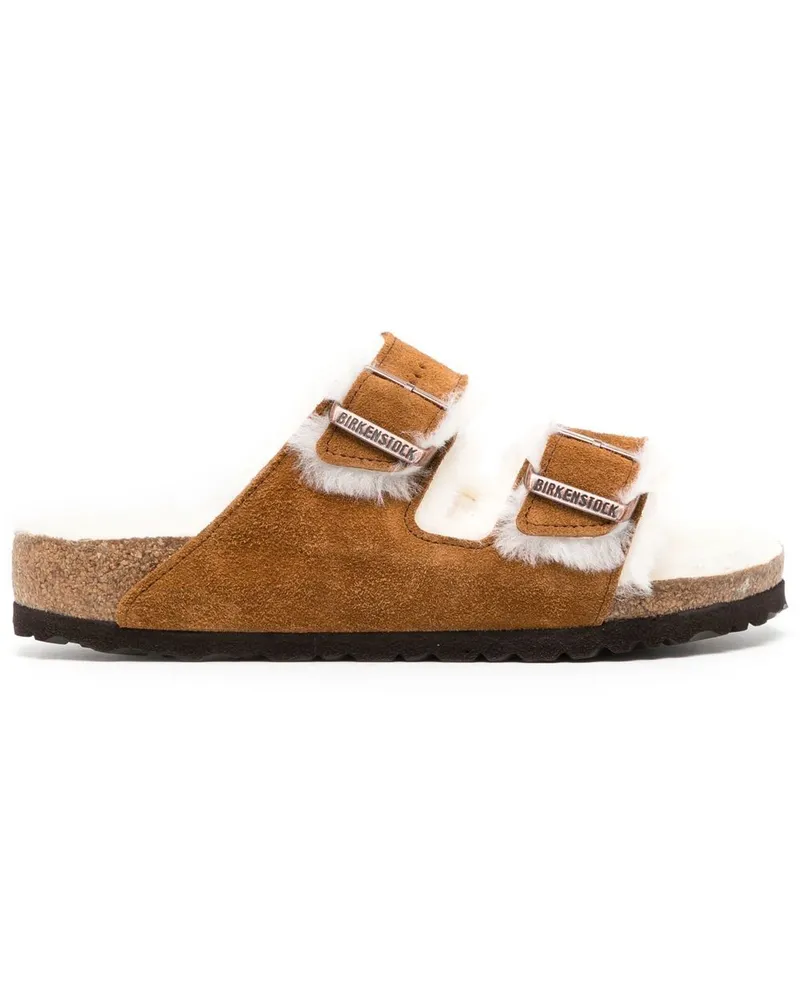 Birkenstock Sandalen mit Shearling - Braun Braun
