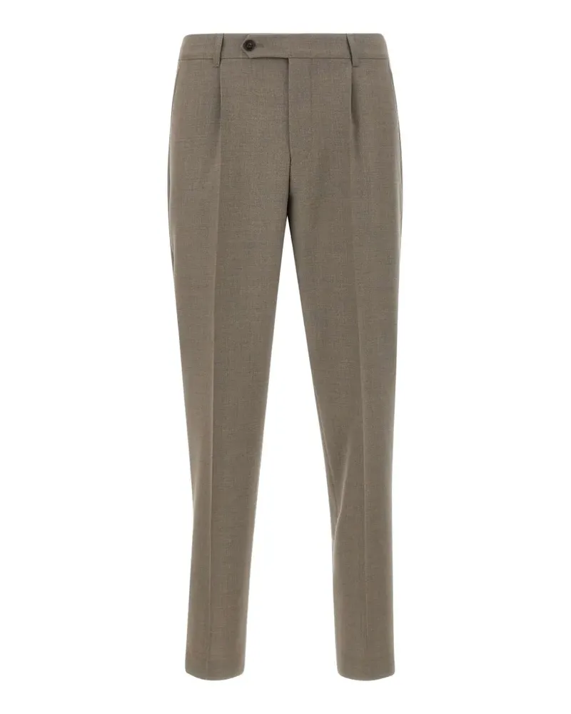 HUGO BOSS pleated relaxed-fit trousers in virgin wool - Nude Nude