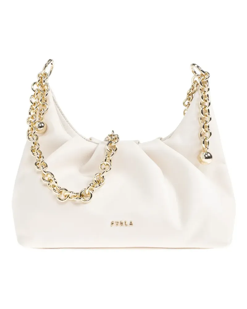 Furla Delia Schultertasche mit Kette - Weiß Weiß