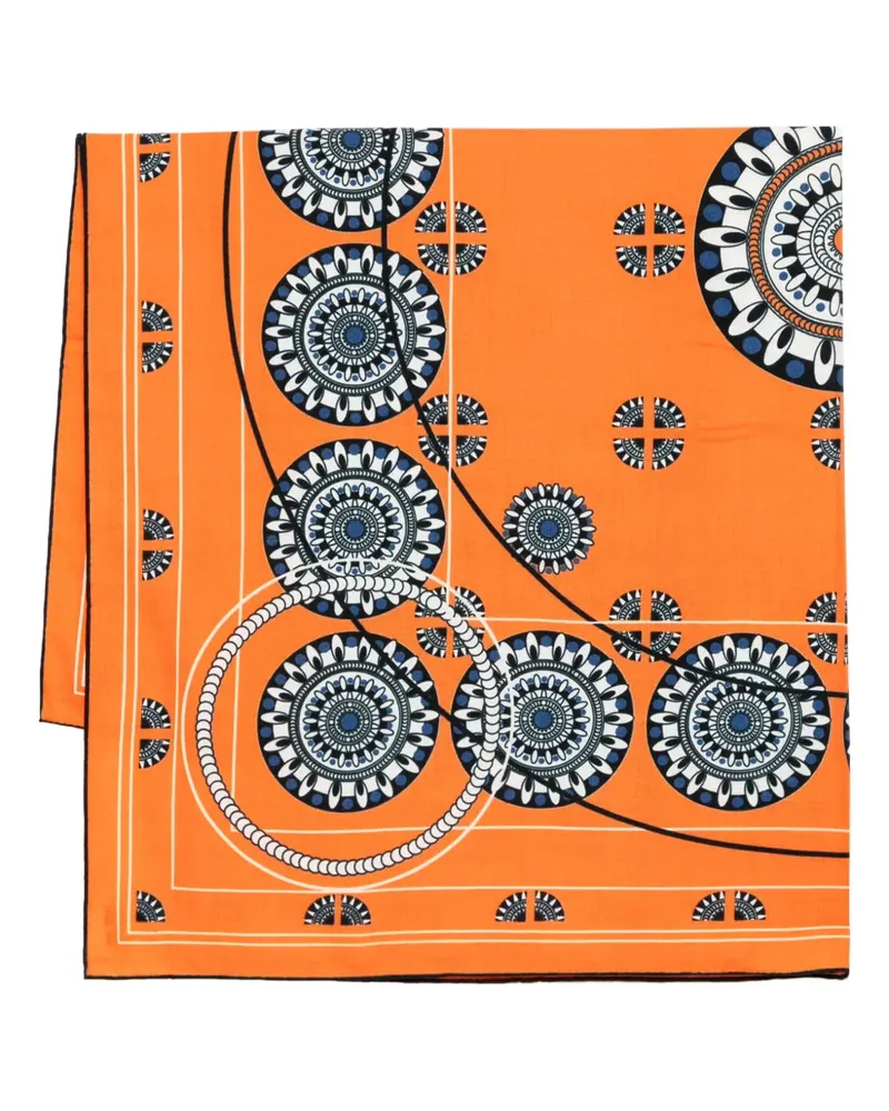 N.Peal Schal mit Print - Orange Orange