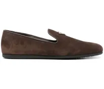 Loafer aus Wildleder mit Logo - Braun