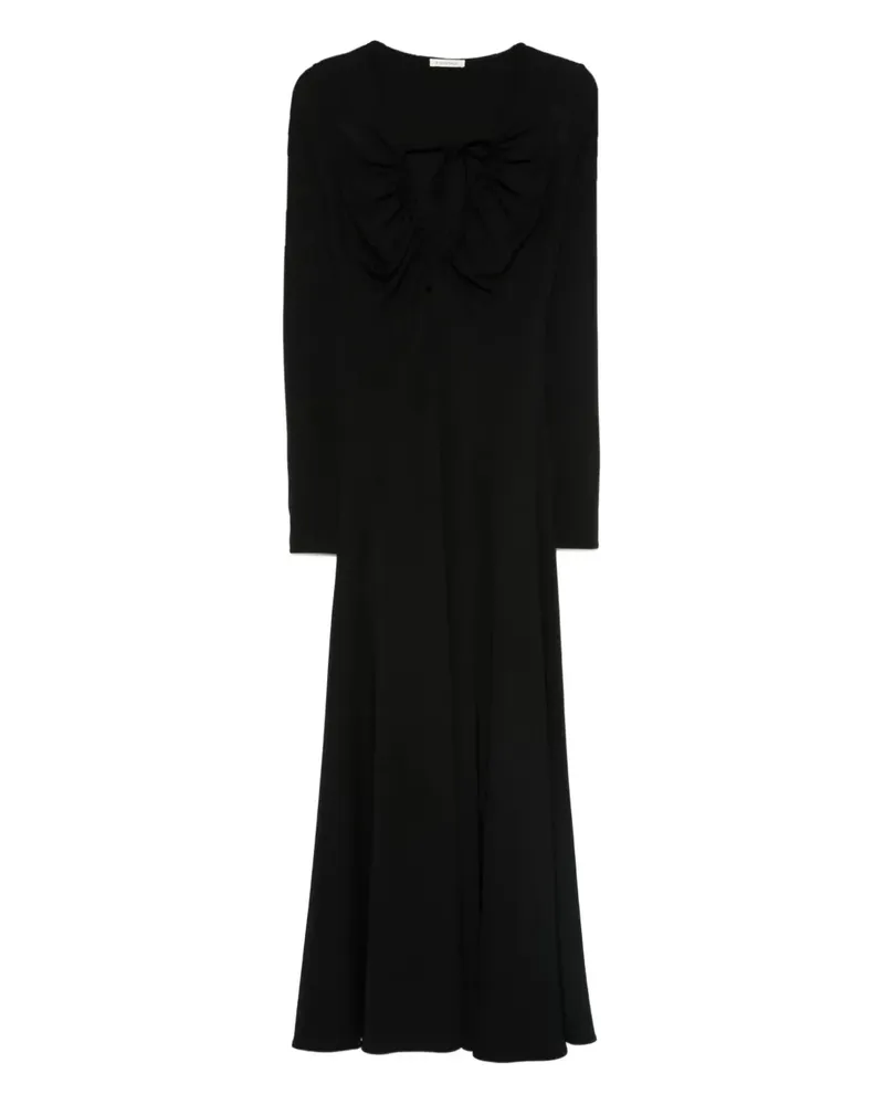By Malene Birger Gerafftes Deija Kleid mit langen Ärmeln - Schwarz Schwarz