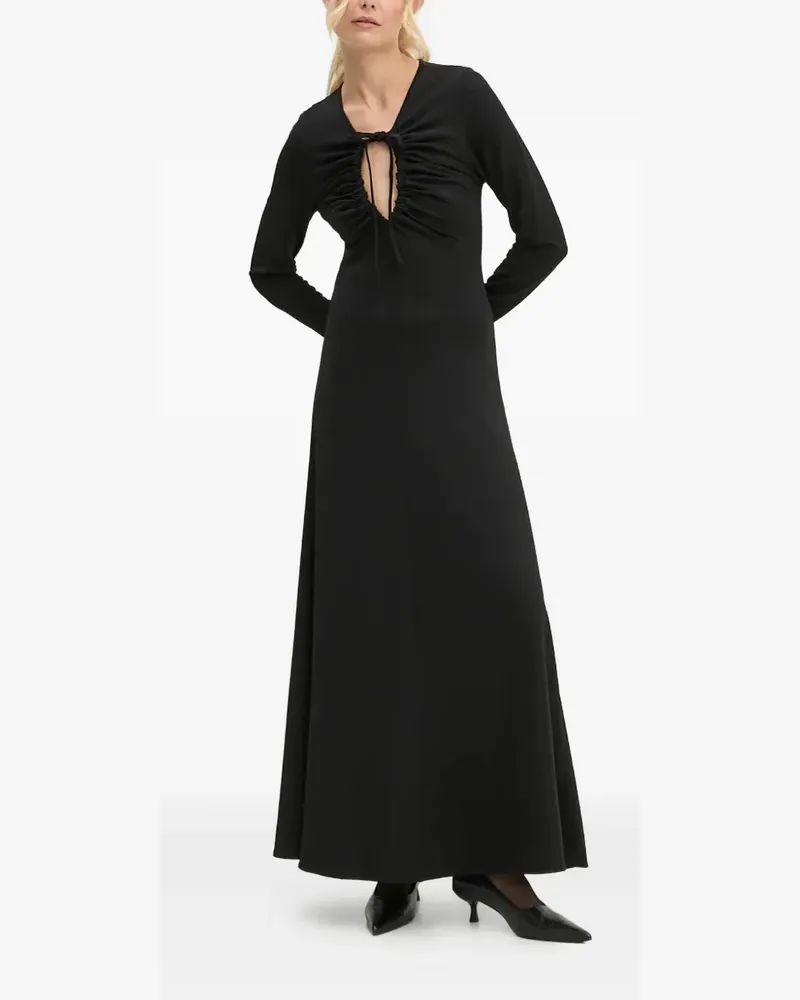 By Malene Birger Gerafftes Deija Kleid mit langen Ärmeln - Schwarz Schwarz