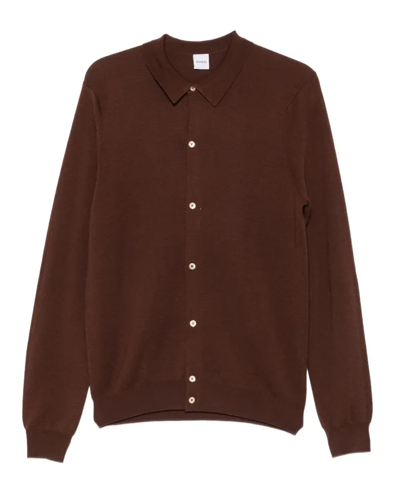 ASPESI Obet Cardigan aus Merinowolle - Braun Braun