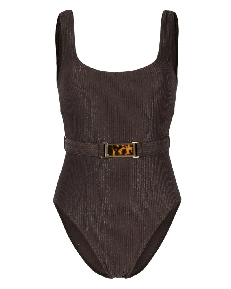 Zimmermann Gerippter Laurel Badeanzug - Braun Braun