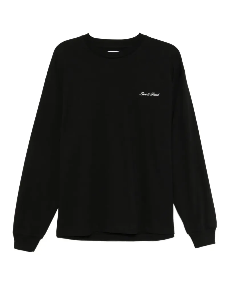 Izzue T-Shirt mit Slogan-Stickerei - Schwarz Schwarz