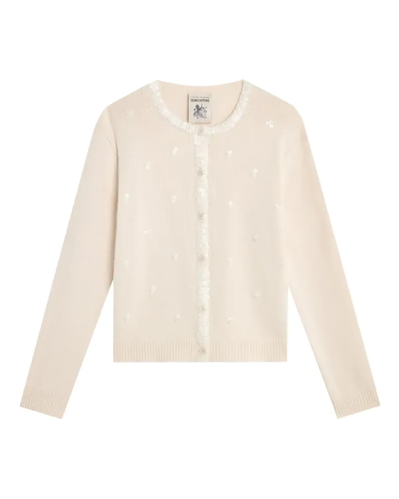 Semicouture Gipsy Cardigan mit Pailletten - Nude Nude