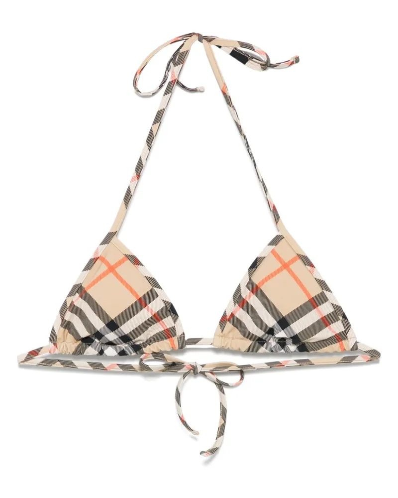 Burberry Kariertes Bikinioberteil - Nude Nude