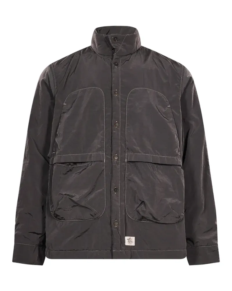 RANRA contrast-stitch high-neck jacket - Grau Grau