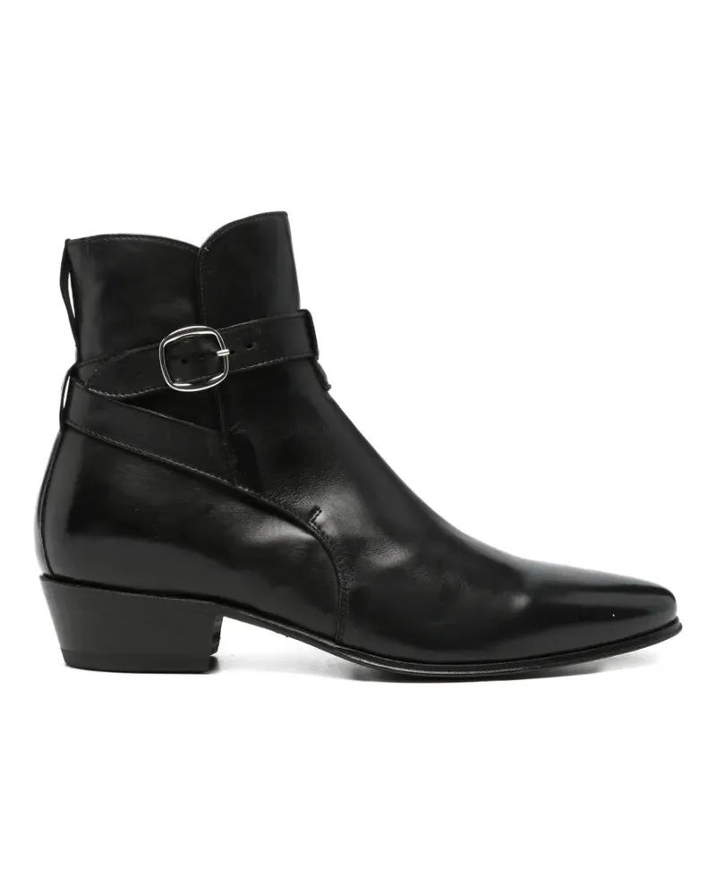 CENERE GB buckle-strap leather boots - Schwarz Schwarz