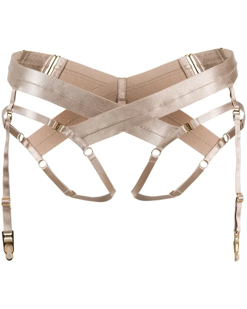 Bordelle Slip mit Strumpfhalter - Nude Nude