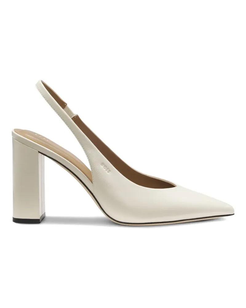 HUGO BOSS Pumps aus Leder mit Slingback-Riemen - Nude Nude