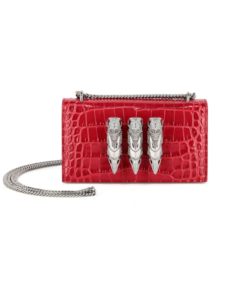 Philipp Plein Schultertasche mit Kroko-Effekt - Rot Rot