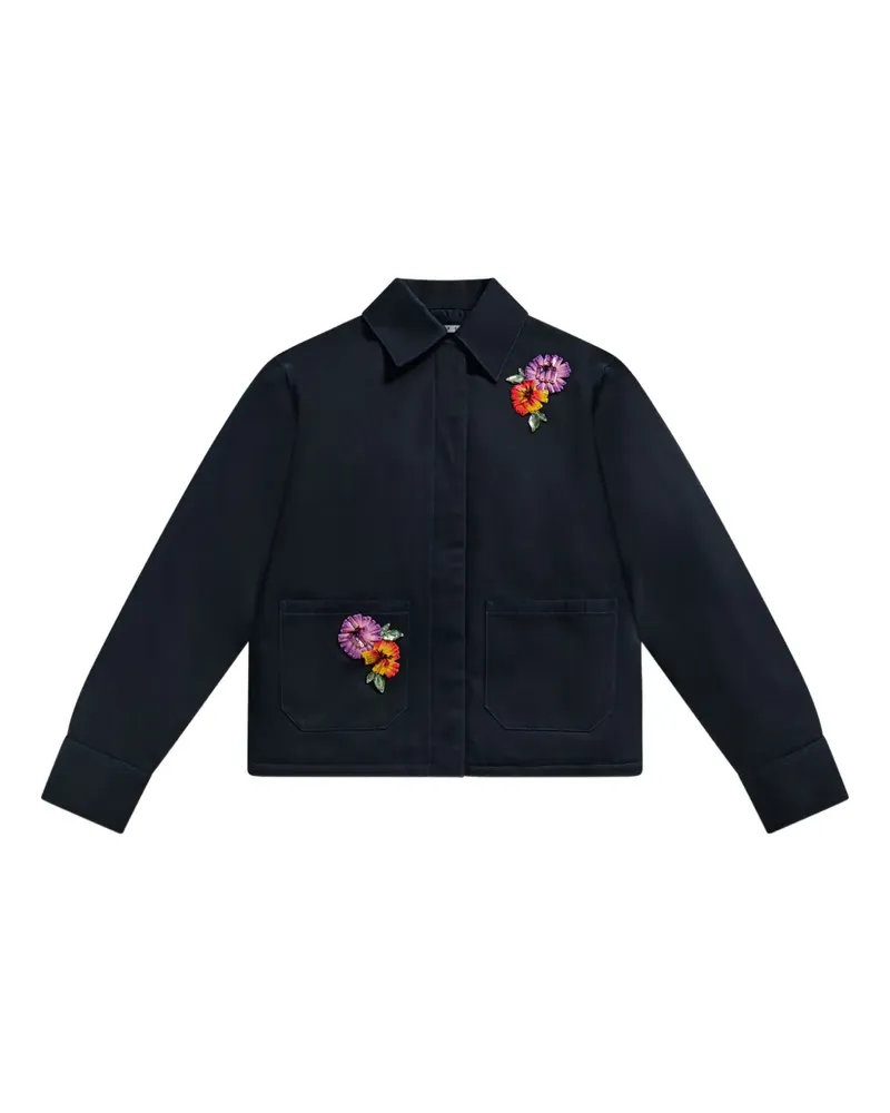 Area Cargo-Jacke mit Blumenstickerei - Blau Blau
