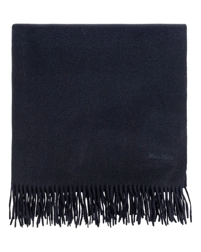 Max Mara Kaschmirschal mit Logo-Stickerei - Blau Blau