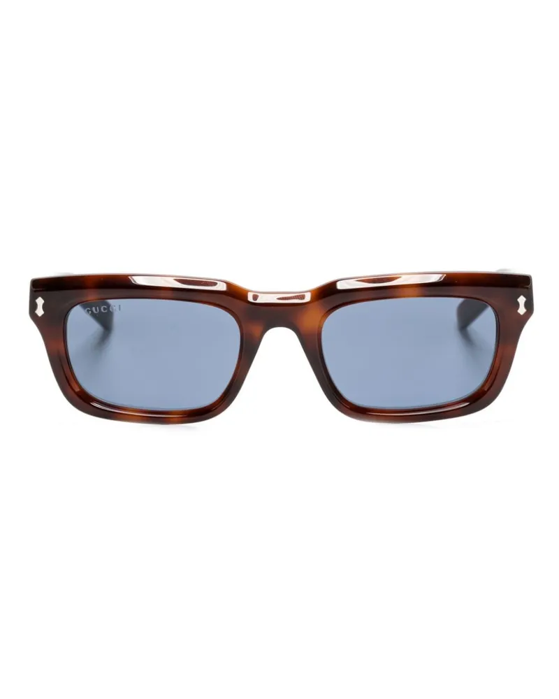 Gucci Eckige Sonnenbrille in Schildpattoptik Braun