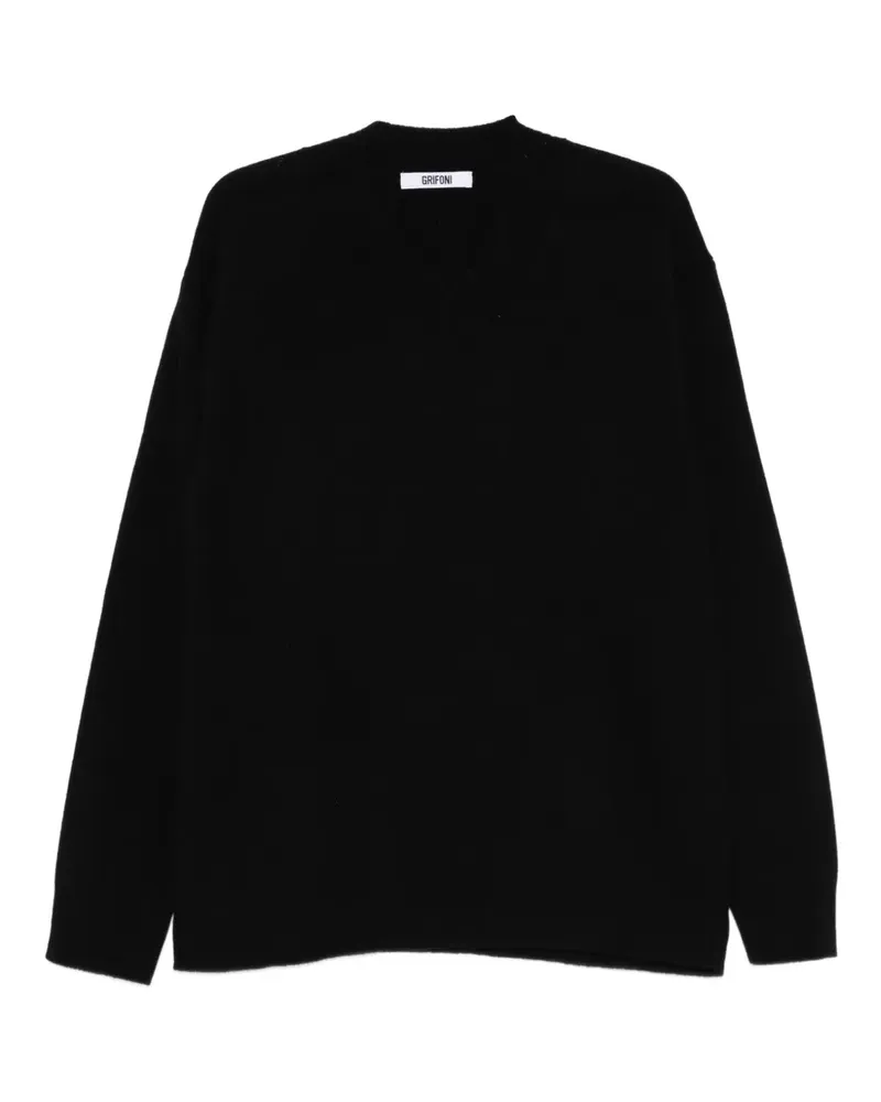 Mauro Grifoni Pullover mit V-Ausschnitt - Schwarz Schwarz