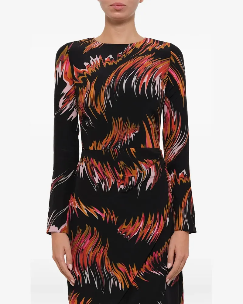 Givenchy abstract-print long-sleeve mini dress - Schwarz Schwarz