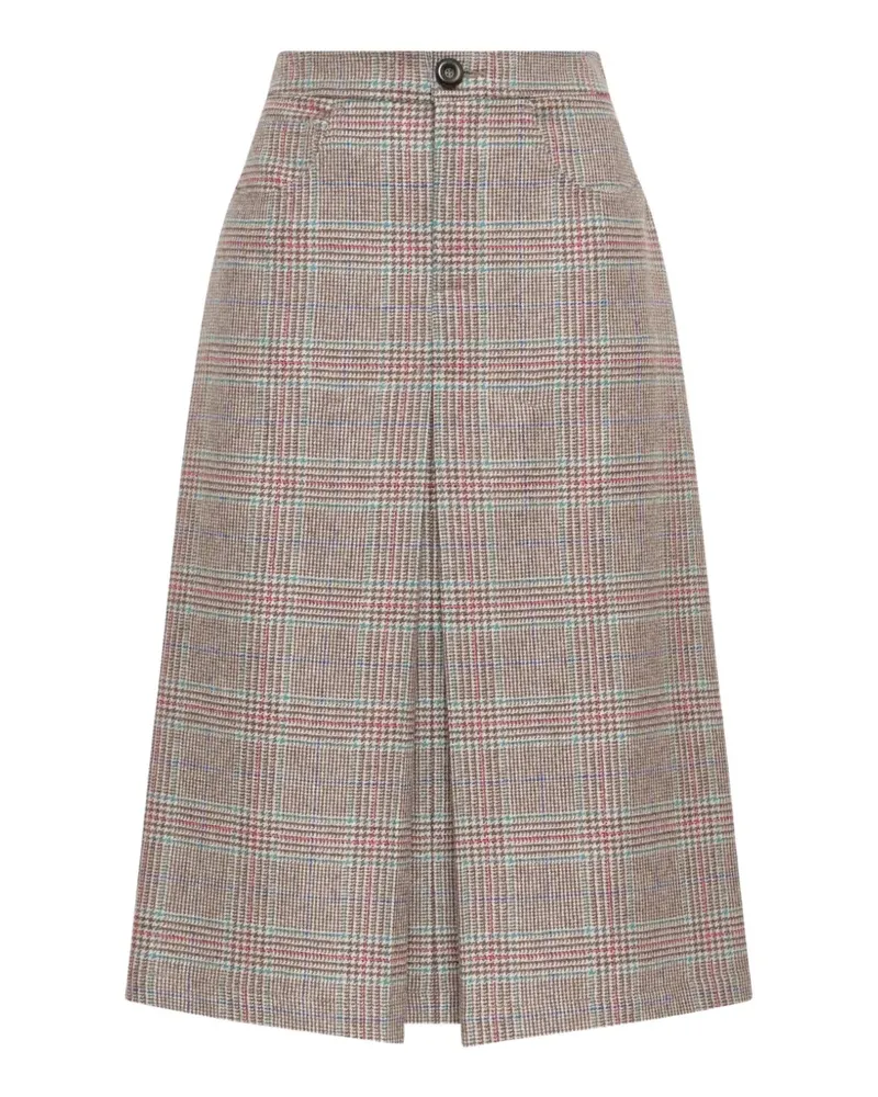 Maliparmi Prince-of-Wales check A-line midi skirt - Grau Grau