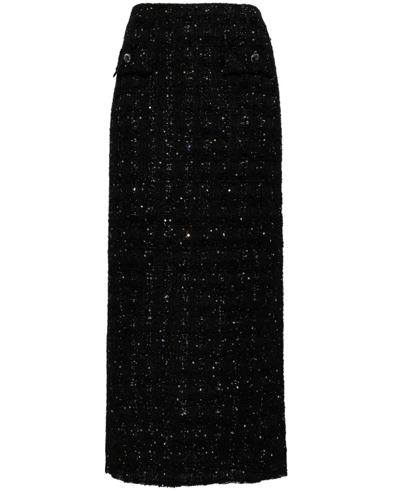 JNBY Langer Coarse Jacquard-Rock in H-Form - Schwarz Schwarz