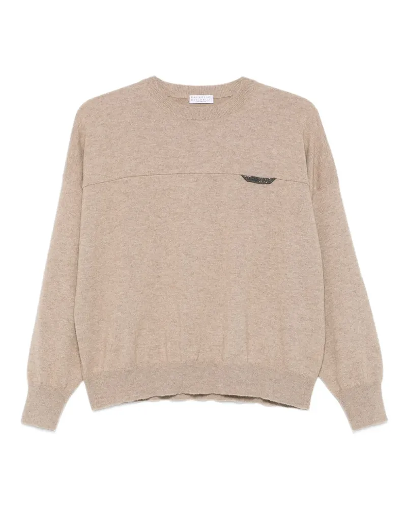 Brunello Cucinelli Pullover mit Monili-Verzierung - Braun Braun