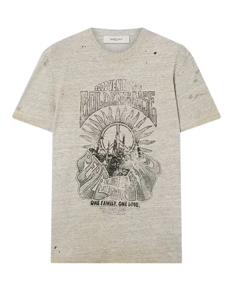 Golden Goose T-Shirt mit grafischem Print - Grau Grau
