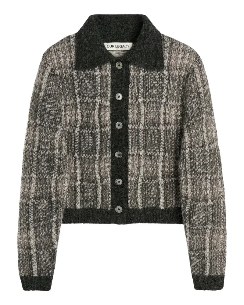 Our Legacy Mazzy Cardigan mit Check - Grau Grau