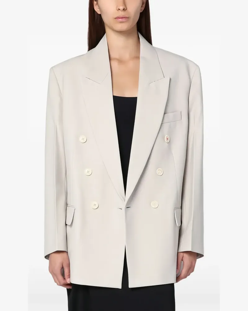 Victoria Beckham Doppelreihiger Oversized-Blazer - Grau Grau