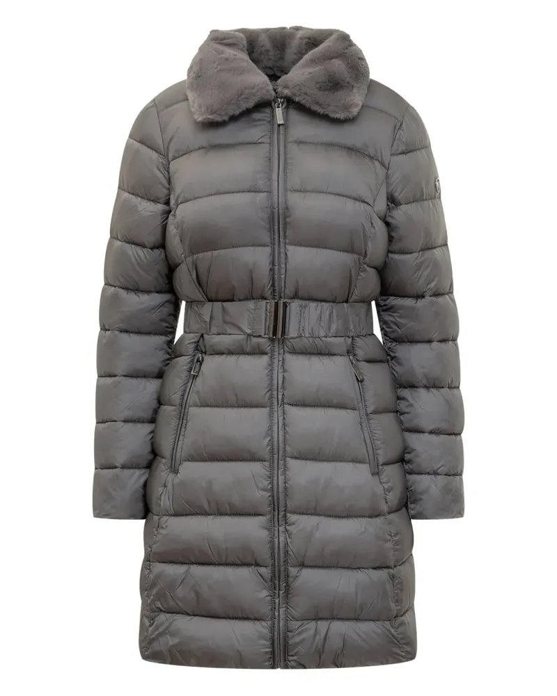 Michael Kors fur trim longline jacket - Grau Grau