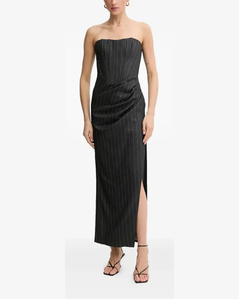 Bardot Everlasting pinstripe strapless maxi dress - Grau Grau