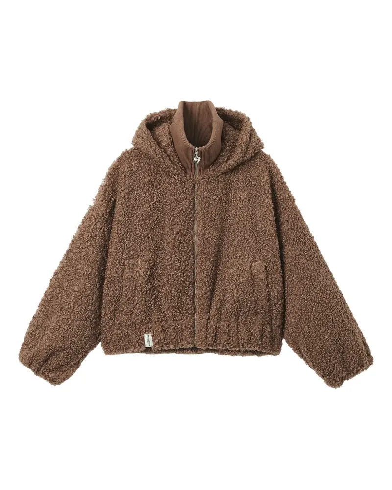 Musium Div. Kapuzenjacke mit Fleece-Struktur - Braun Braun