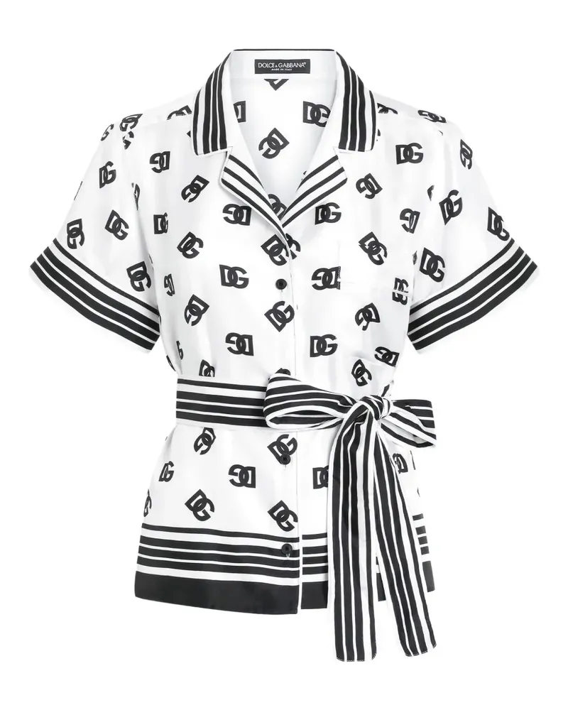 Dolce & Gabbana Hemd mit DG-Print - Weiß Weiß