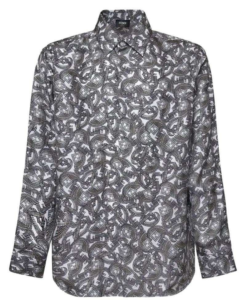 Fendi Hemd mit Print - Grau Grau