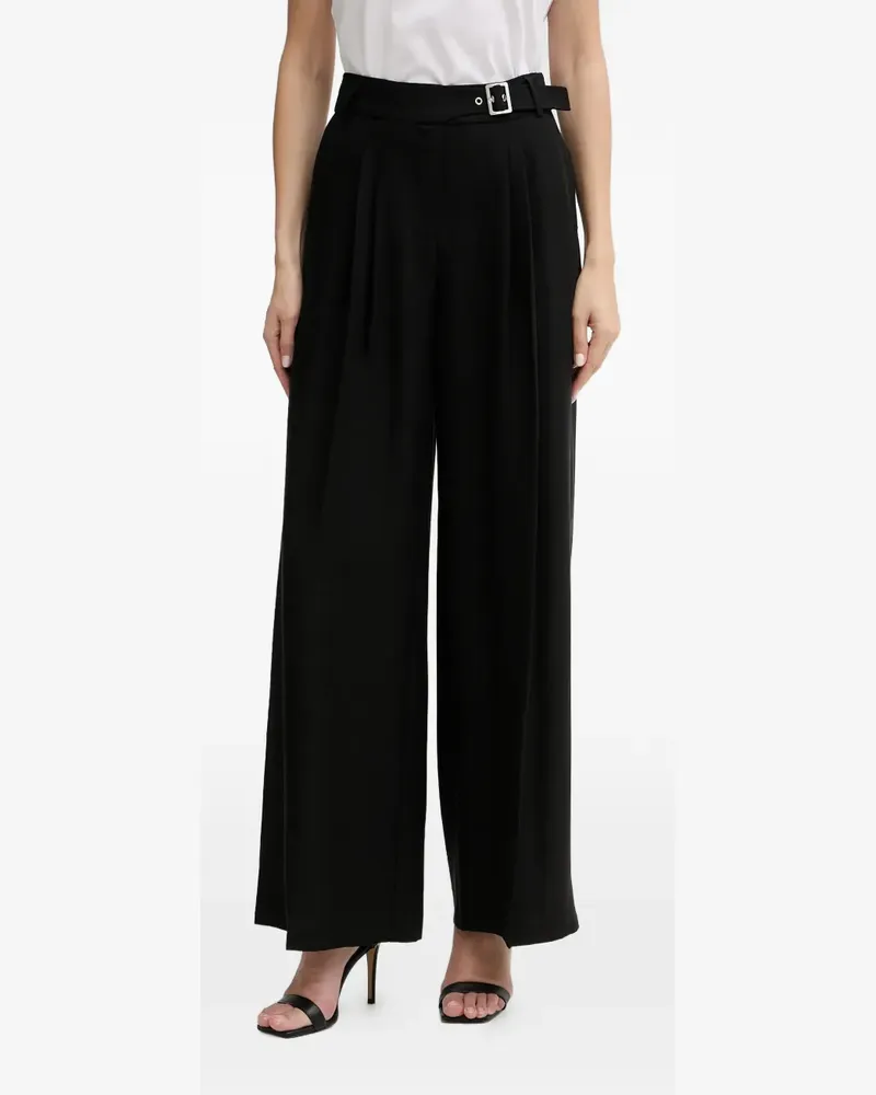 Karl Lagerfeld belted pleated trousers - Schwarz Schwarz
