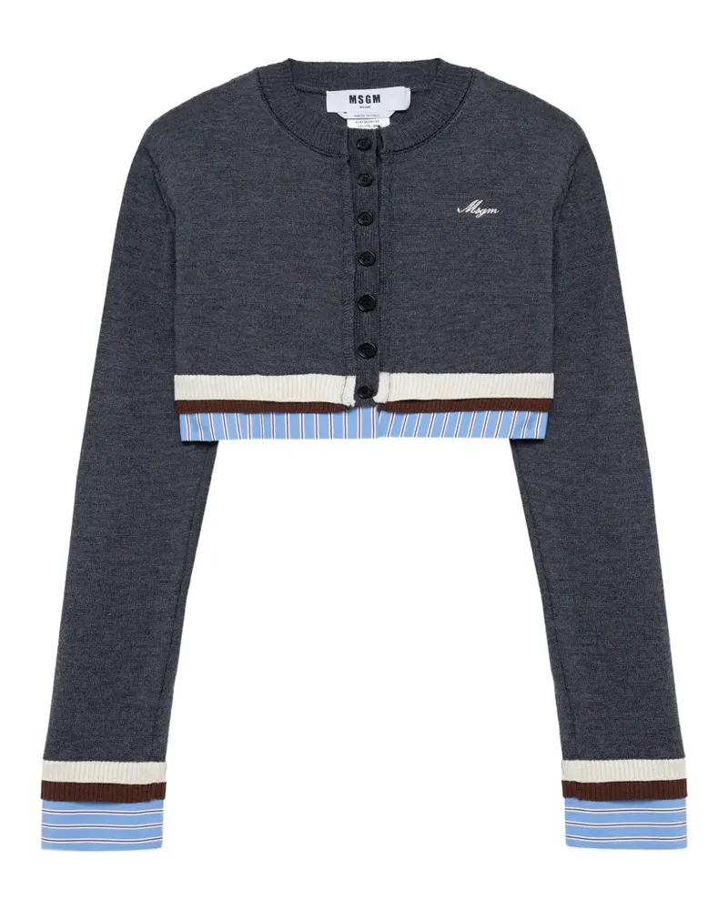 MSGM Cropped-Cardigan im Layering-Look - Grau Grau